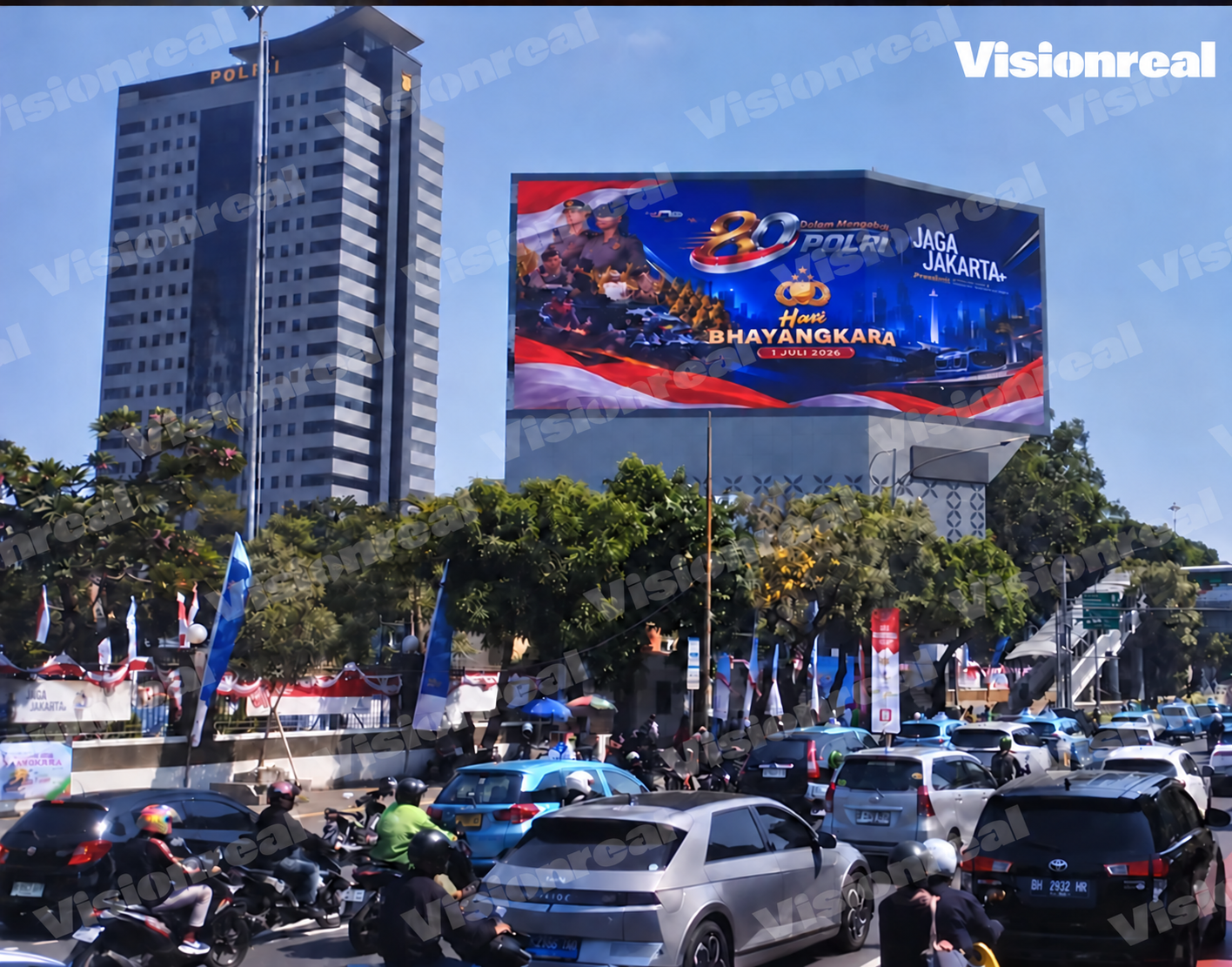 550 Sqm P8 DOOH LED Display Project in Indonesia | VisionReal